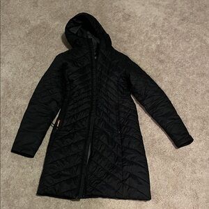 Icebreaker Black Quilted Hooded Puffer Coat